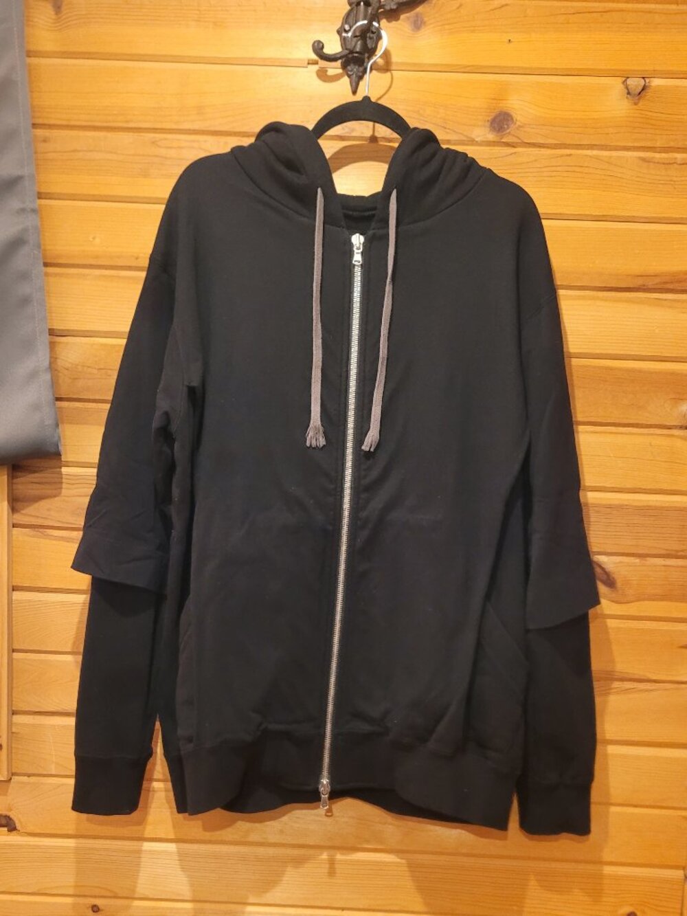 A.F Artefact Zip Tee Hoodie Black Layered Men's M